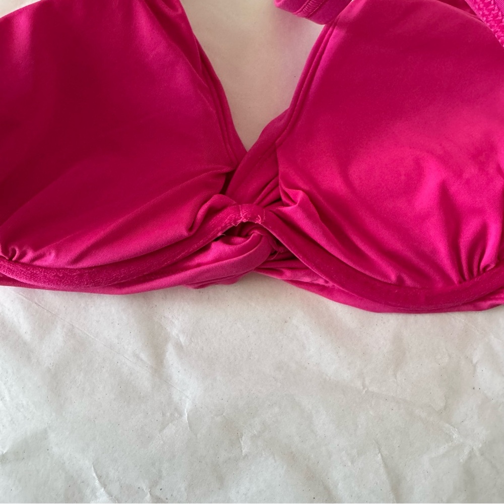 LANDS’ END Size 6 Pink Underwire Bikini Swimsuit Top - Picture 4 of 5